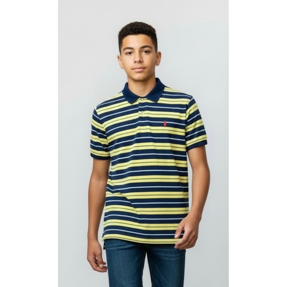 Polo Ralph Lauren Boys Size XL (20) Multicolor Striped Polo Shirt Cotton Used